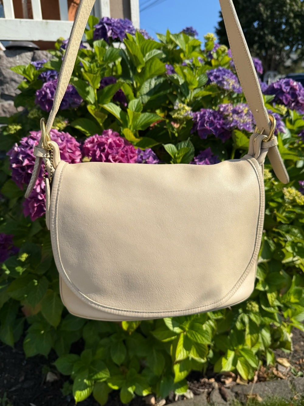 Vintage Coach Fletcher Bag Leather Style #4150 1990’s Bone Cream